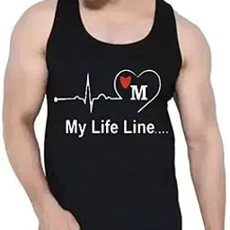 pluck My Life Line M Print Vest for Men and Boys || Gym Vest || Sports Vest Men Vest Men Vest-picture-30