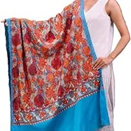 swi with label Women's Kashmiri Embroidered Wool Shawl-picture-31