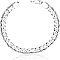 taraash Curb Chain 925 Sterling Silver Bracelet For Men's and Boys-picture-11