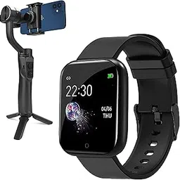 Mabron Combo Pack of 2 Items - Professional 3-Axis Handheld Gimbal Stabilizer with Tripod, Bluetooth D20 SmartWatch with Heart Rate & Blood Pressure Monitor, Information Reminder Fitness Tracker-image-33