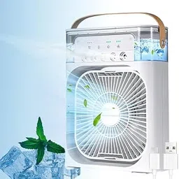Drumstone 𝟏𝟓 𝐘𝐞𝐚𝐫𝐬 𝐖𝐚𝐫𝐫𝐚𝐧𝐭𝐲 Personal Air Cooler, Portable Air Conditioner Fan, Mini Evaporative Cooler with 7 Colors LED Light, 1/2/3 H Timer, 3 Wind Speeds and 3 Spray _Multicolor-image-96