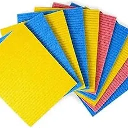 QinPin Kitchen Cleaning Sponge - Soft Cellulose Dual-Sided Scrub Pad, Washable Cleaning Cloth, Scrub Pad for Dishes and Surfaces (Pack of 10)-picture-22