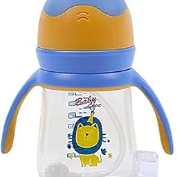 THE LITTLE BUNNY HOP IN STYLE 2in1 Baby Sipper with Handle - 240 ml | Interchangeable Soft Silicone Nipple & Spout | Anti Spill Feeding Bottle for Newborns, Toddlers & Kids | BPA Free Sippy Cup (Blue)-picture-33