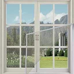 Woodluck Customizable Mosquito Net for Window | Colour Ivory | Size 4.5 ft x 3.5 Feet | Customized Pre Stitched Window Net for Home Fix Doors Mesh for Windows DIY | Ready to Use Net 1pc image 1