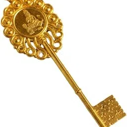 Yashdev Kuber Kunji Key | Gold-Toned Metal Prosperity Key with Sacred Kuber Symbols | Vastu Gift for Wealth, Success & Positive Energy | Ideal for Home Temple, Shop & Office image 1