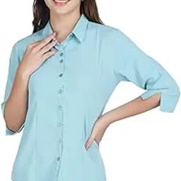 Women 3/4 Sleeve Stylish Western Official Formal Shirts for Women-image-54