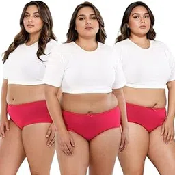 Adira | Plus Size Hipster Panties | Plus Size Brzee Hipsters | Lightweight Cotton-Elastane Fabric | Super Stretchy for Comfort | No Visible Panty Lines | Pack of 3-picture-46