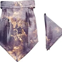 Solid Microfiber Cravat with Matching Pocket Square for Men - Scarf Neckwear Cravat for Men with Matching Pocket Square-image-61