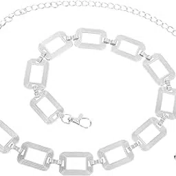 syga Square-Shaped Waist Chain For Women Versatile Decorative Skirt Belt & Fashion Casual Waist Accessories(Silver)-picture-17