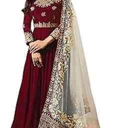 divine international trading co Women's Faux Georgette Embroidery Salwar Suit With Dupatta Material-picture-26
