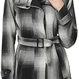 owncraft Women's Black and White Wool Coat-picture-28