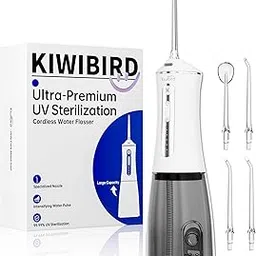 Water Dental Flosser Cordless with UVC Light, 3 Modes Portable Oral Irrigator, IPX7 Waterproof, 300ML Tank, Electric Teeth Cleaner for Tonsil Stones, Home & Travel Use-picture-53