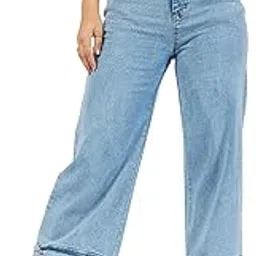 sassafras Women Bue Hem Pockets Straight Jeans-picture-53