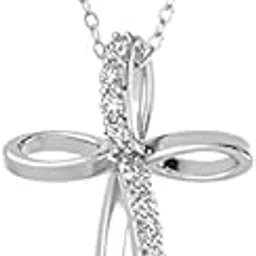 verozi 925 Sterling Silver Infinity Cross Pendant for Women with Chain, Pure Gold or Rhodium Plated, Cubic Zirconia AAAAA, Assured Purity & 6 Month Warranty*-picture-12