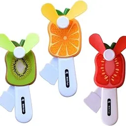 trezzi Kid's Hand Pressure Mini Fan Fruit Shape Cute Squeeze Toys/Cool Summer Fan (Multi Color) (Pack of 1)-image-69