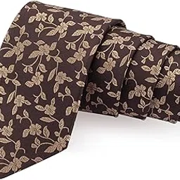 peluche Cleaning Cut Brown & Beige Colored Microfiber Necktie for Men-picture-58