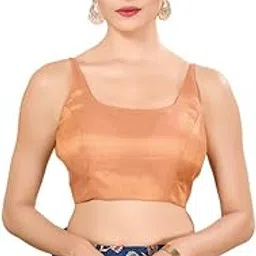 vamas Women's Silk Padded Self Design Sleeveless Readymade Saree Blouse (X-1210.NS)-picture-11