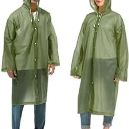 ketkar Women EVA Transparent Rain Coat Hooded Outdoor Water Resistant Portable Poncho Raincoat Suit (Universal Size)-picture-11