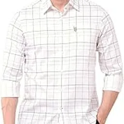 u.s. polo assn. Men's White Checkered Spread Collar Full Sleeve Casual Cotton Tailored Fit Shirt-picture-18