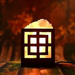 NAMAH Himalayan Square Salt Lamp Lamp for Positive Energy with Extra Bulb Brown and Lemongrass Oil(Wood, Pack of 1)-image-60