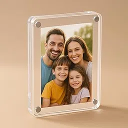 Loyalove Customized Set of Magnetic Photo Frame with 2 Mini Photos Print | Double Sided Acrylic Frame for Fridge Display | Personalized Gift for Home, Office, Desk Decor (3.5x2.5 Inch - Pack of 1)-picture-15