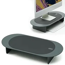 NUMIN Monitor Stand Graphite | Metal Monitor and PC Stand | Sturdy Rust Free Metal Design | Anti Slip leatherite Surface | Multipurpose PC Computer Raiser | for Home and Office Use-image-44