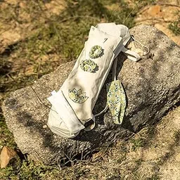 AKISO White Yoga Bag Upcycled Yoga Cushion 100% Cotton Easy Wash (Yoga Mat Bag, White, OS)-picture-20