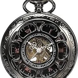 shoppewatch PWMSK19 Skeleton Black Dial Pocket Watch-picture-35