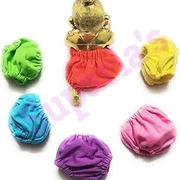 Suparia's ® Laddu Gopal Dress Cotton Nappy with Grip For Unisex Baby( Multicolour, Pack of 6, Size: 0 no.).-picture-31