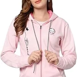 NAVRANG Traders Solid Drop Shoulder Hooded Neck Long Sleeves Hoodie Winter Wear Zipper Jacket for Women's-picture-35