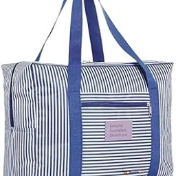 swimero swimeroFolding Storage Luggage Bag Travelling Shoulder Hand Bags Lightweight Waterproof Duffle Bag Tote Carry On Luggage Bag for Women and Men (Pink) (Blue) image 1