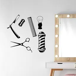 Barber Tools Wall Sticker PVC Vinyl Easy to Stick (27 X 27)-picture-33