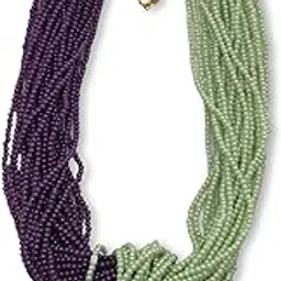 dca Indan Western Trendy Classy Fashion Jewelleery Glass Women Necklace Moti Pearl Mala (Purple Green)-picture-56