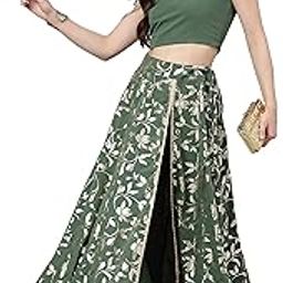 janasya Women's Crepe Readymade Lehenga Choli With Pant-picture-15