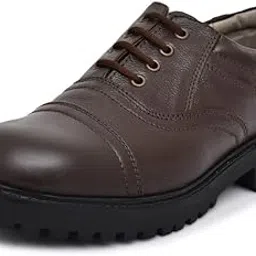 pillaa Men's Genuine Leather Formal Shoes | Stylish Lace-Up Oxford with Steel Toe | Office, Party PU Leather Shoe for Men-picture-11
