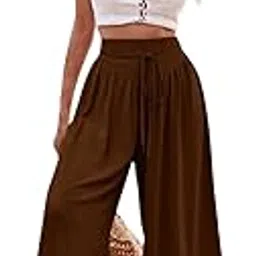 kotty Womens Solid Lightweight Duqqa Brown Pant image 1