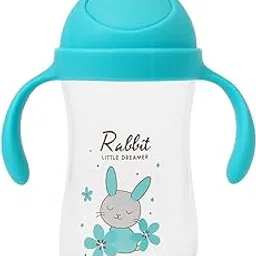 Niloni Baby Sipper Bottle for Infant/Toddler, Anti-Spill Sippy Cup with Soft Silicone Spout BPA Free (Blue)-picture-10