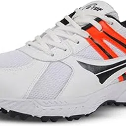 b-tuf Cruze Cricket Shoes/Rubber Studs Spikes Sports for Men Boys Unisex Kids|Lightweight and Durable | Stylish Sports Shoes | (Yellow/Red/Orangr/Green)-picture-10