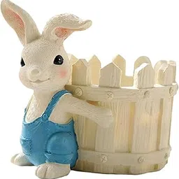 LICHTS®Bunny Statue Flowerpot Vase Container Funny Animal Sculpture for Living Room Bunny Fence|Home & Garden | Yard, Garden & Outdoor Living | Garden Décor| Statues & Lawn Ornaments-picture-65