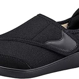 calandis ™ Men's Walking Shoes Low Top Cushioning Adjustable Strap Wide Round Toe Flats 39 Black | Men's Shoes-picture-26