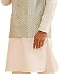 sojanya (Since 1958 Men's Silk Blend Kurta Pyjama & Self Design Nehru Jacket Combo-picture-36