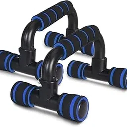 Push Up Bar Stands with Cushioned Foam Handle T Shaped for Upper Bodybuilding Chest Muscles Training Home Gym Exercise Equipment For Men & Women | Fitness Accessories - Blue-image-35