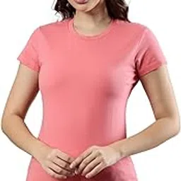 Comfortable Fit Round Neck Solid Half Sleeve Tshirt with Soft and Breathable Cotton Fabric, for Women,Pack of 1-image-34