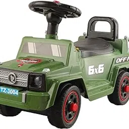 JoyRide 6 * 6 Offroad Sports Ride On Foot to Floor Sliding Car for Kids - Steering Wheel, Music, Backrest, Storage and Headlights - Toy for Boys & Girls 18 Months to 3 Years (Green)-picture-16