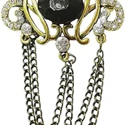 Mens Suit Black Rhinestone Crystal Wedding And Label Pin With Hanging Chain Gold Black Brass Crystal Brooch For Men And Women-image-30