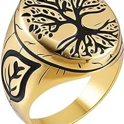 Royal Series - GOLDEN GENESIS RING - Pure Stainless Steel Men’s Gold-Plated Ring – Statement Luxury Jewelry (Size : 16-19-21-24-27)-image-84