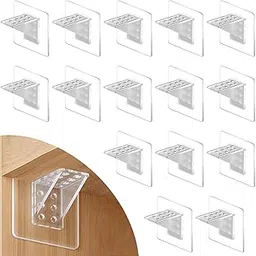 3 Pack Self Adhesive Shelf Support Brackets Wall Mounted L-Shaped Plate Mini Holders Shelf Hooks and Clips for Bookcase Wardrobe Cupboard Furniture Storage Partition Organizer (3 Piece)-picture-26