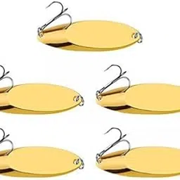 ATORSE 5x5 Pieces Fishing Spoons Lures Spinnerbaits Hooks Bass Baits and Lures Gold 2.5g-picture-30