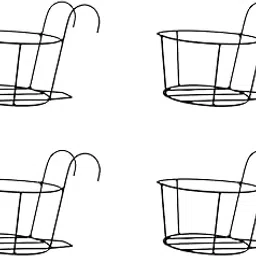 Bharat International Industry Metal Black Color Hanging Flower/Plants Pot Holder Railing Potted Plant Stand for Home Balcony Décor and Garden(Set of 4)-picture-27