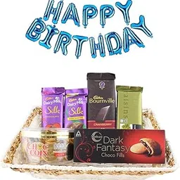 SFU E Com Premium Premium Chocolate With Beautiful Basket | Happy Birthday Foil Ballons Letters With Chocolate Gift Hamper | Birthda Chocolate Gift Combo | 524-picture-59